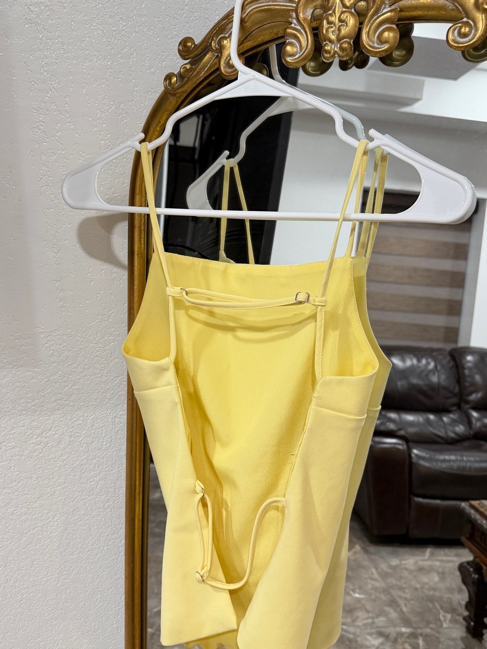 Forever 21 Yellow Open Back Cami Top